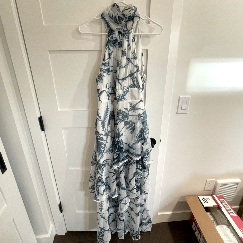 ASOS Tiered Halter Open Back Maxi Dress